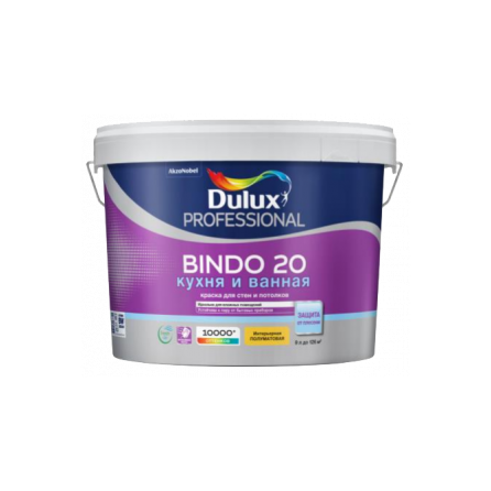 Dulux Professional Bindo 20 Краска для кухни и ванной полуматовая база BW 9л