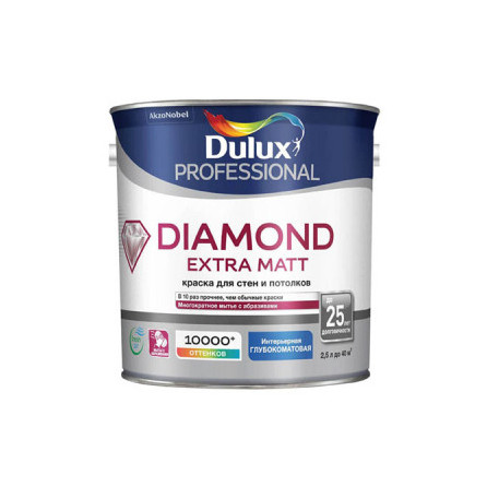 Dulux Diamond Extra Matt краска для стен и потолков износостойкая