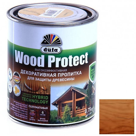 Пропитка для древесины Dufa Wood Protect Тик 0,75 л 405408