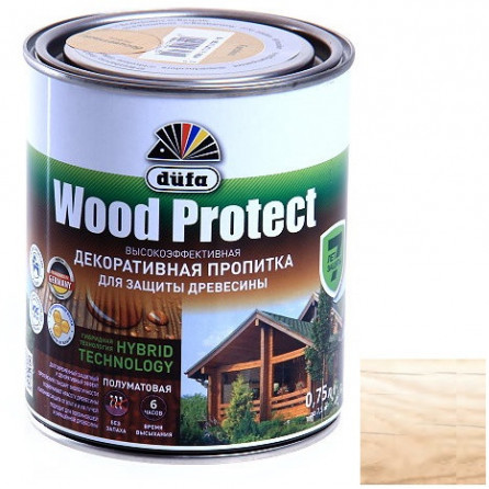 Пропитка для древесины Dufa Wood Protect белая 0,75 л 405405