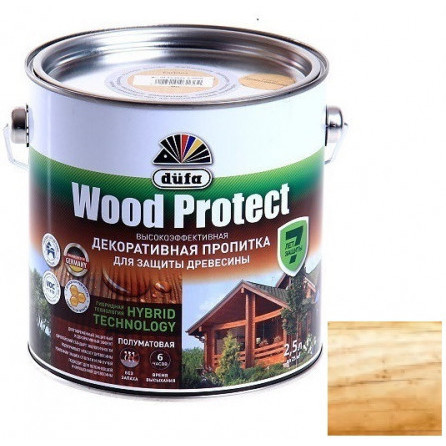 Пропитка для древесины Dufa Wood Protect бесцветная 2,5 л 405392