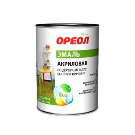 Эмаль универсальная акриловая Ореол глянцевая ярко-зеленая 0,9 кг