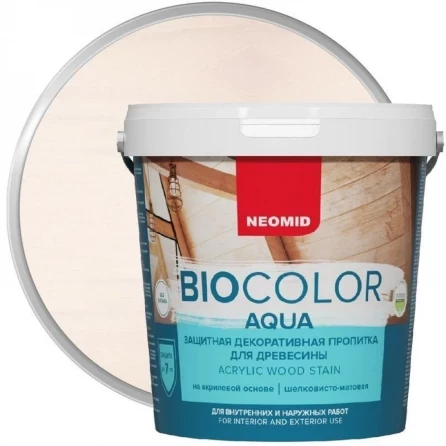 Neomid декоративная пропитка для древесины BIO COLOR AQUA, белый 2,3 л