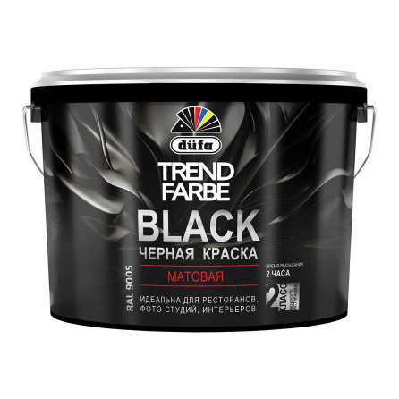 Dufa Trend Farbe Black / Дюфа Тренд Фарбе Блэк Краска для стен и потолков водно-дисперсионная матовая 10л