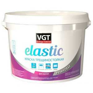 Краска акриловая VGT трещиностойкая резиновая влагостойкая моющаяся темно-коричневый 3 кг