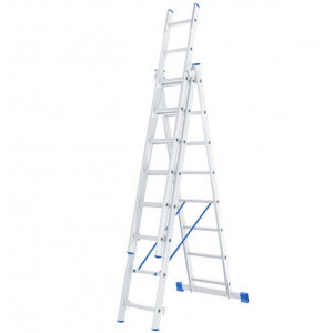 Лестница алюминиевая трехсекционная Remocolor 63-3-008 8 ступеней