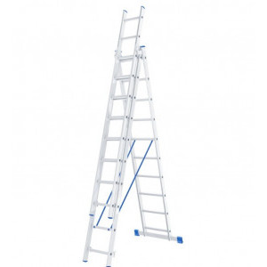 Лестница алюминиевая трехсекционная Remocolor 63-3-010 10 ступеней