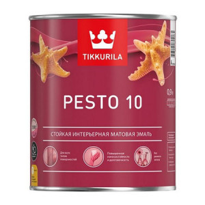 Tikkurila Euro Pesto 10 / Тиккурила Песто 10 эмаль алкидная для внутренних работ матовая 0,9кг