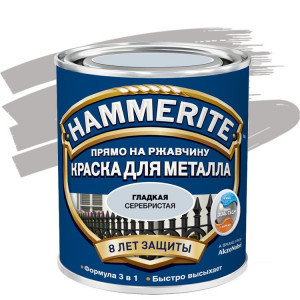 Краска по ржавчине Hammerite гладкая глянцевая серебристая 2,5 л