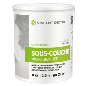 Vincent Decor Sous Couche Micro granitee / Винсент Со Куш Микро Гранит грунт под штукатурку 4кг