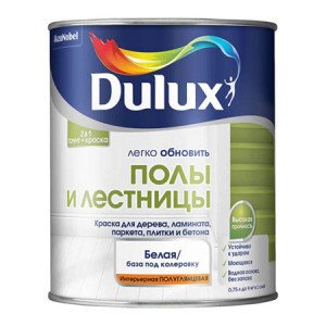 Износостойкая краска на водной основе полуглянцевая Dulux | Дюлакс Легко обновить Полы и Лестницы