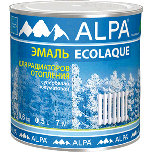 Alpa Ecolaque Эмаль для радиаторов полуматовая 0,5л