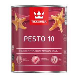 Tikkurila Euro Pesto 10 / Тиккурила Песто 10 эмаль алкидная для внутренних работ матовая 0,9кг