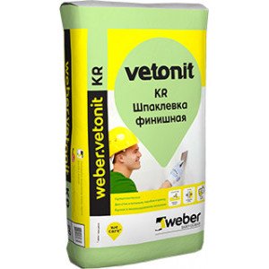 Weber Vetonit KR / Ветонит КР шпаклевка финишная, органическая для сухих помещений 20кг